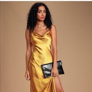 Lulus gold slip dress